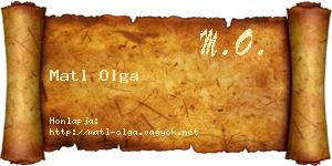 Matl Olga névjegykártya